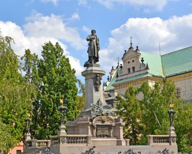 Adam Mickiewicz anıt Meydanı'nda. Varşova, Polonya