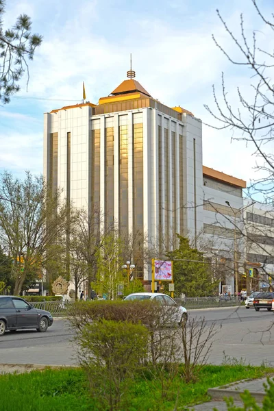 Elista, Rusko - 18. dubna 2017: Pohled na budovu z centra "Halereja přátel na Netlogu." — Stock fotografie