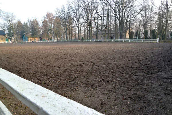 Open arena of horse-breeding center in Kentshin, Poland