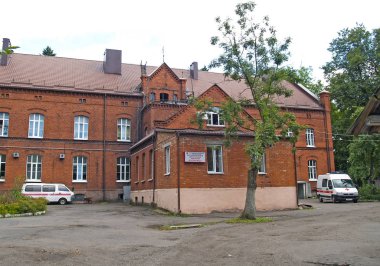 Bagrationovsk, Rusya - 29 Ağustos 2012: Bina merkezi bölge Hastanesi