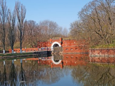  Baharda Pillau kale Kalesi görünümü. Baltiysk, Kaliningrad bölgesi