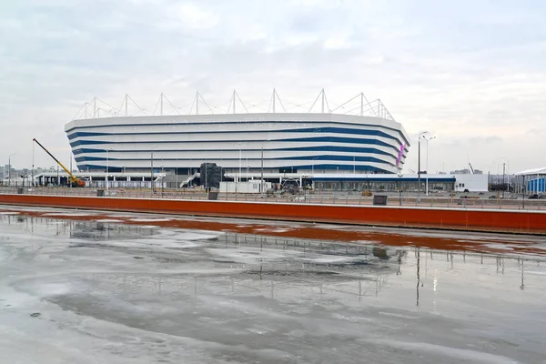 KALININGRAD, RUSSIE - 12 MARS 2018 : Vue du stade Baltic Arena pour les matchs de la Coupe du monde de la FIFA 2018 en hiver — Photo