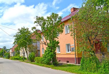 Polessk, Rusya - 01 Temmuz 2015: Poletsky Street yaz gün
