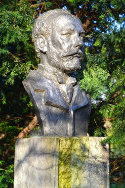 Kalininingrad, Rusya - 30 Kasım 2019: Çaykovski 'yi heykel parkında tutukla