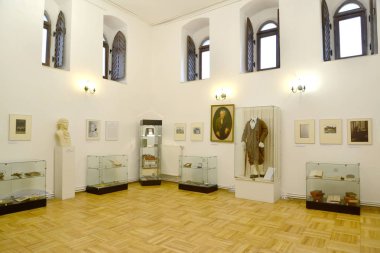 Kalininingrad, Rusya - 16 Ocak 2020: Immanuel Kant 'a adanmış müze sergisi