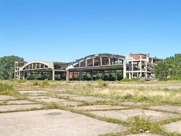 Ruins Aircraft Hangars Old German Airfield Noitif Baltiysk Kaliningrad Region — Stock Photo, Image