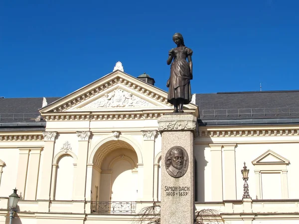 Klaipeda Lituanie Mars 2012 Monument Poète Allemand Simon Dach 1605 — Photo