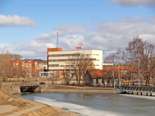 Klaipeda Litauen März 2012 Bau Des Telekommunikationsunternehmens Teo — Stockfoto