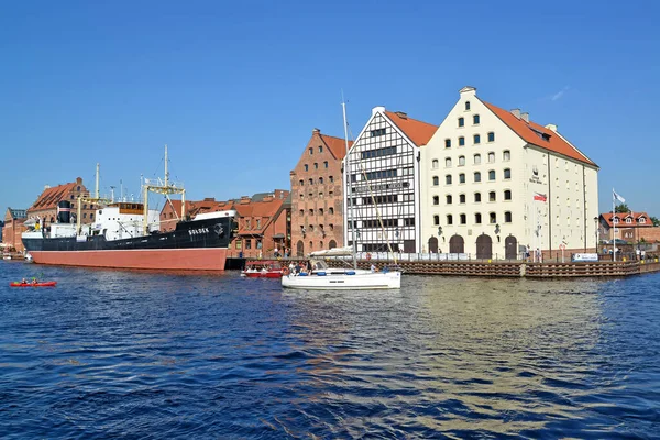 Gdansk Polónia Agosto 2017 Navio Soldek Está Cais Museu Marítimo — Fotografia de Stock