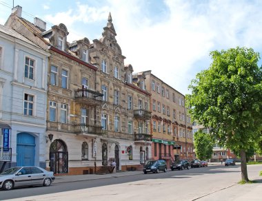 SOVETSK, RUSSIA - 23 Mayıs 2010: Gorky Caddesi 'ndeki tarihi binalar. Kalininingrad bölgesi
