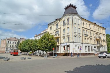 SOVETSK, RUSSIA - HAZİRAN 01, 2019: Savaş öncesi inşaatın konut binası (1907). Kalininingrad bölgesi