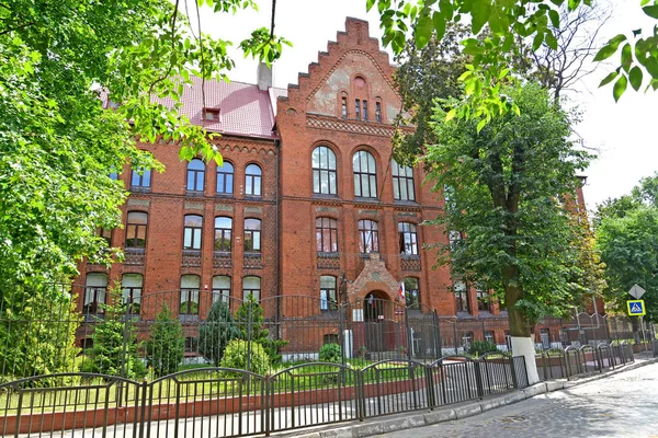 Sovetsk Russia Widok Budynek Sali Gimnastycznej Gimnazjum Klasyczne Tilsit 1900 — Zdjęcie stockowe