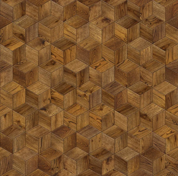 Natural wooden background cube 3d, grunge parquet flooring design seamless texture — Stock Photo, Image