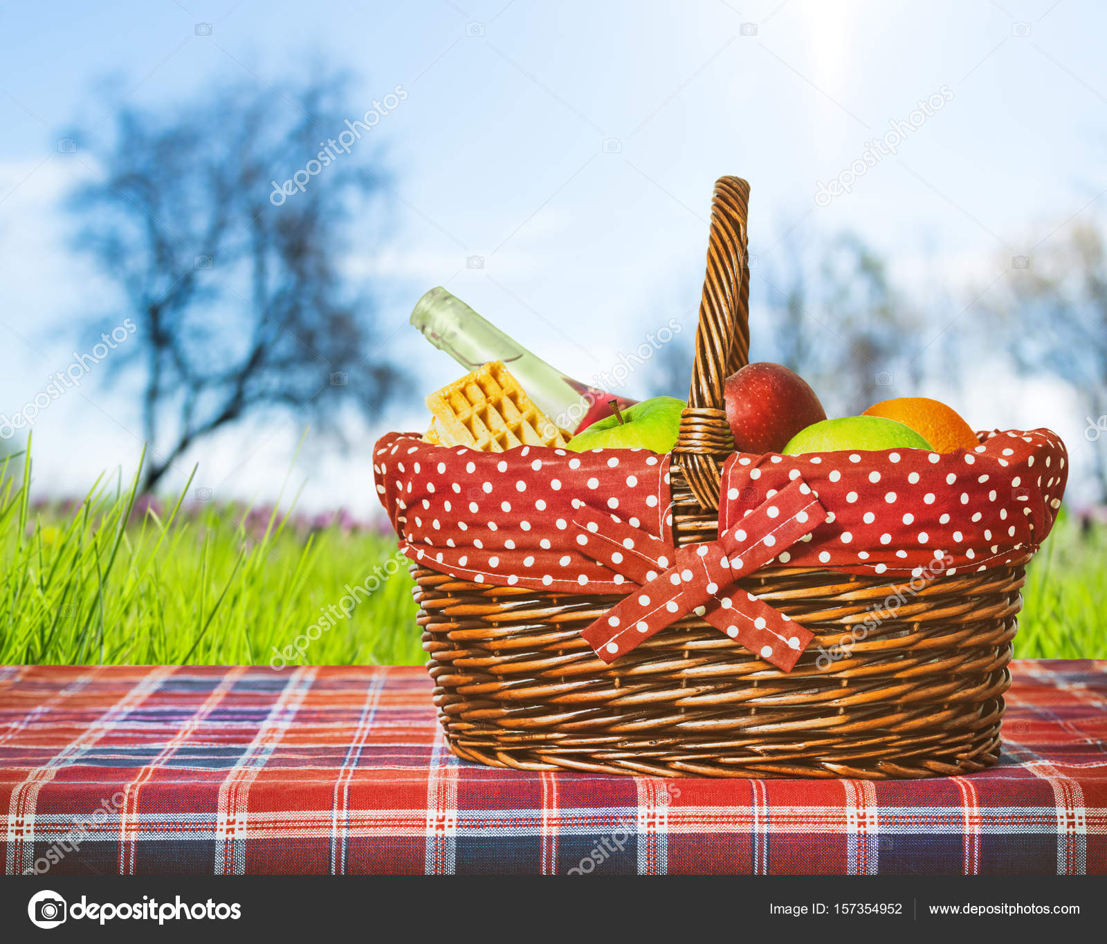 picnic basket and blanket