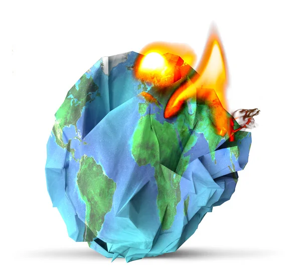 Globalne ocieplenie ilustracja koncepcja 3d — Zdjęcie stockowe