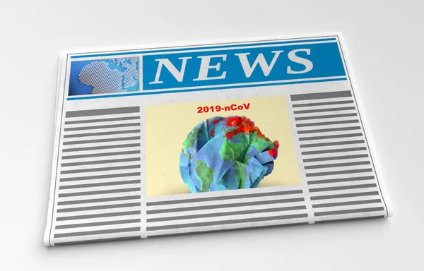 Gazeta z wiadomościami o 2019-ncov Coronavirus globalnej epidemii — Zdjęcie stockowe