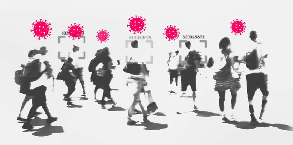 İnsanlar koronavirüs kaptı küresel salgın konsepti i — Stok fotoğraf
