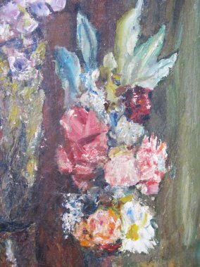 Tuval üzerine bir boya tabakası. Eski boya arka plan boyama parçası