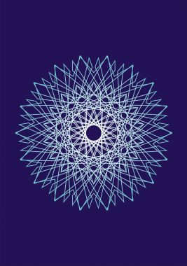 Mandala mavi bir arka plan üzerinde. Sanatsal arka plan. Vektör grafikleri 