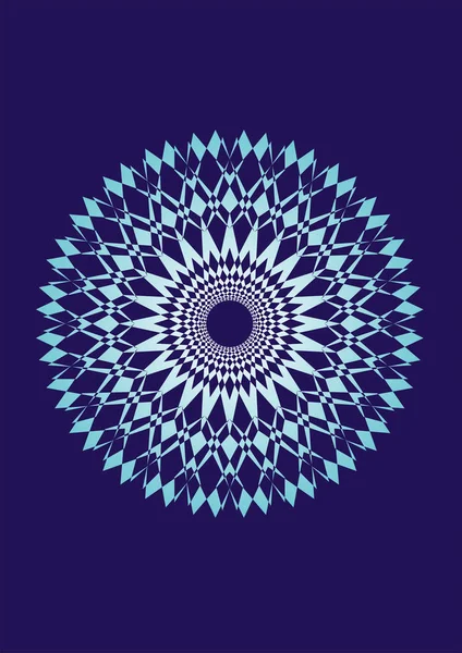 Mandala Sobre Fondo Azul Formación Artística Gráficos Vectoriales — Vector de stock