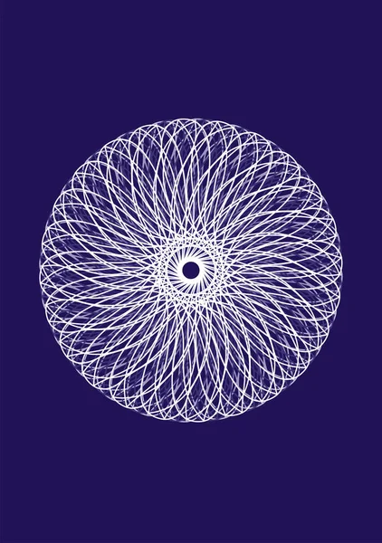 Mandala Auf Blauem Hintergrund Künstlerisches Bild Vektorgrafik — Stockvektor