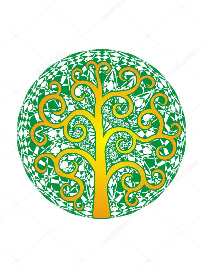 Download Tree Life Background Green Mandala Artistic Background ...