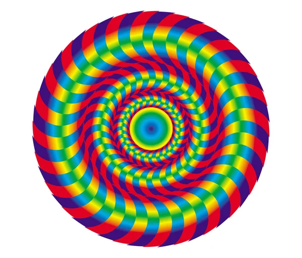 Objet Abstrait Arc Ciel Disque Mandala Cercle Couleurs Tourbillonnant — Image vectorielle