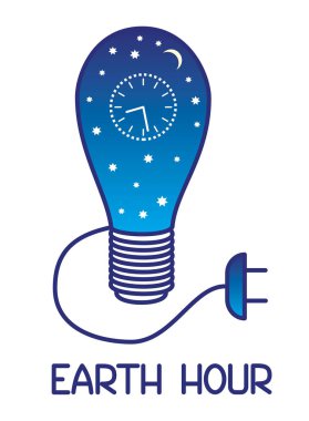 Earth Hour. off ışık, eylem, dünya çapında 60 zabıtname-in. Sembolik çizim.