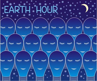 Earth Hour. Bir sürü lambalar yıldızlı gökyüzü karşı uyuyor. off ışık, eylem, dünya çapında 60 zabıtname-in. Ekoloji ve çevre.    