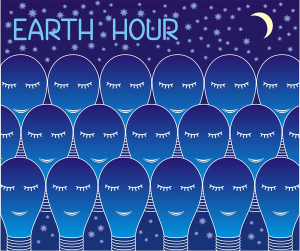 Час Земли. Много ламп против звездного неба. 60 минут вне света, действия, по всему миру. Экология и окружающая среда
.    