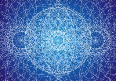 Ajur geometrik arka plan mavi bir yüzey üzerinde beyaz çizgiler 