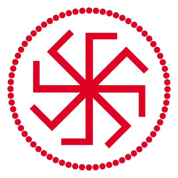 Uma Mandala Vermelha Circular Elemento Rotação Uma Suástica Centro Gráfico — Vetor de Stock