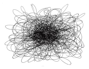 Siyah-beyaz kaotik çizgilerin soyut figürü. Geleceğe yönelik bir geçmiş. Piksel grafikleri.