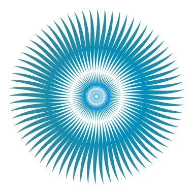 Çember açılış mandala. Mavi ve turkuaz renkler. Merkezde Aum / Om / Ohm 'u imzala. Ruhsal esrarengiz sembol. Vektör grafik sanatı.