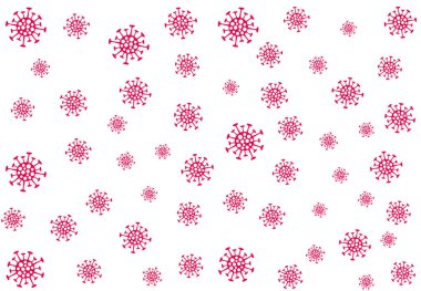 Koronavirüs moleküllerinin sanatsal arkaplansız arkaplanı. 2019-ncov virüsünün salgını, salgını ve tehlikesini simgeliyor. Vektör grafikleri