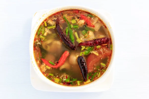 Hot spicy and sour thai cuisine soup — Stock Photo, Image