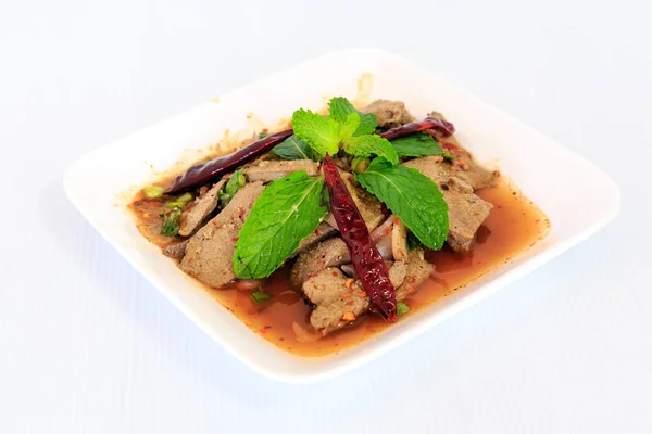 Scharfe thailändische Küche Salat — Stockfoto