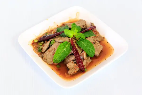 Salada picante quente da cozinha tailandesa — Fotografia de Stock