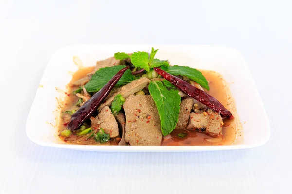 Hot spicy thai cuisine salad — Stock Photo, Image