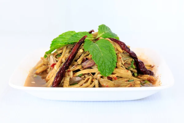 Thaise pittige bamboo shoot salade — Stockfoto