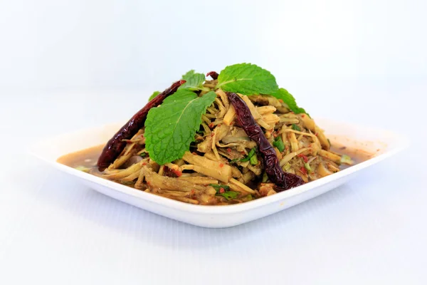 Thai style spicy bamboo shoot salad — Stock Photo, Image