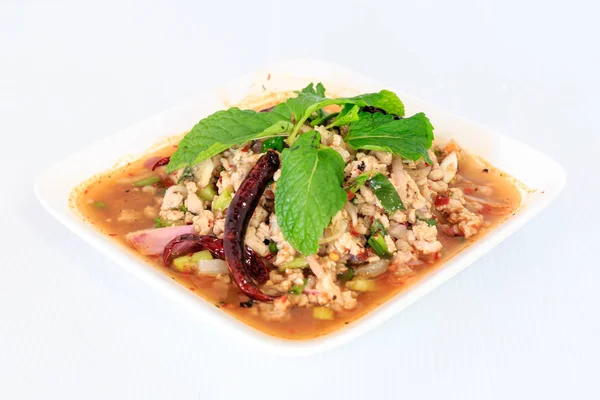 Hete pittige Thaise keuken Gehakt varkensvlees salade — Stockfoto