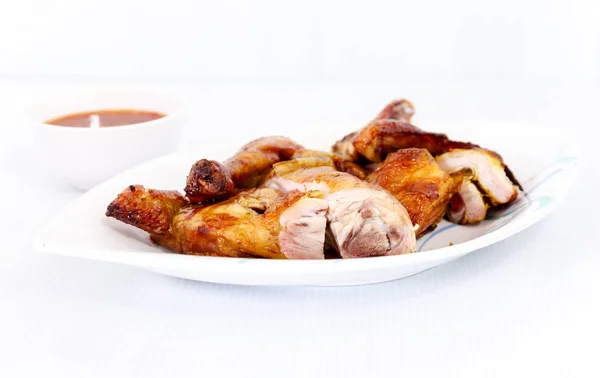 Grilled chicken on dish — Stock Photo, Image