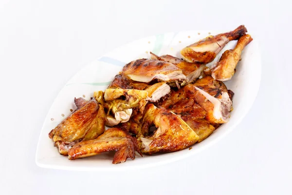 Grilled chicken on dish — Stock Photo, Image