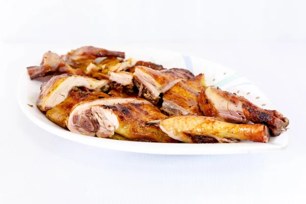 Grilled chicken on dish — Stock Photo, Image