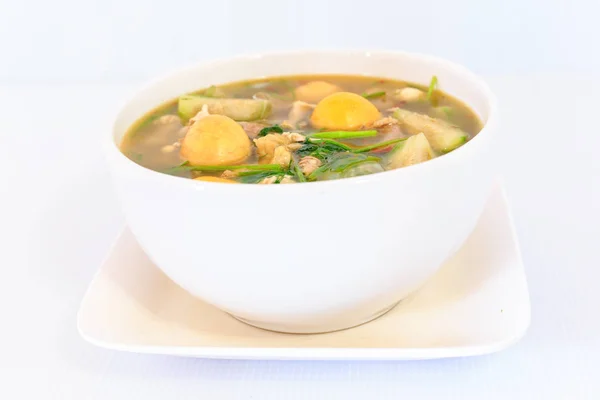 Cuisine thaïlandaise soupe de poulet épicée chaude — Photo