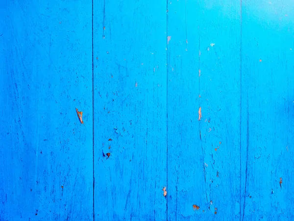 Old Blue Painted Timber Wood Board Surface Texture Background — Stock Photo, Image