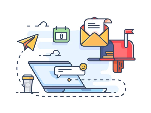 E-post marknadsföring utskick för att skicka e-post — Stock vektor