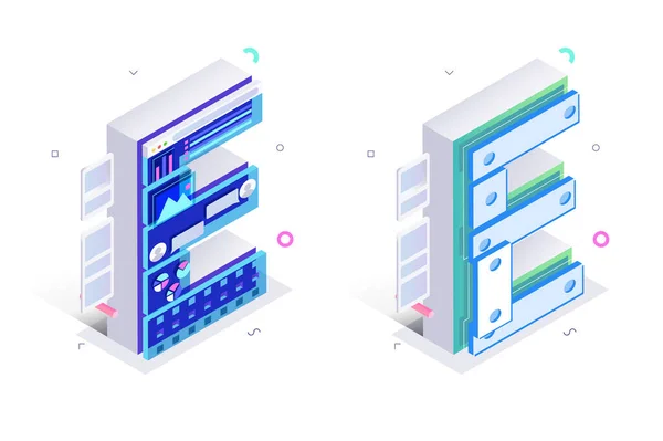 Letras E con elementos de redes sociales — Foto de Stock