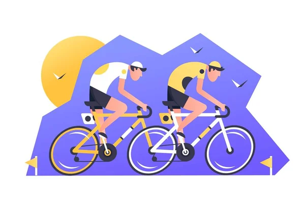 Deux coureurs cyclistes athlètes — Photo